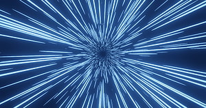 Star Wars Hyperspace Jump Effect with Radiating Blue Light Streaks HD wallpaper