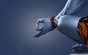 Lord Shiva 3D Render with Tiger Skin and Rudraksha Beads in Meditative Pose HD wallpaper