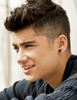 Young Man With Textured Pompadour Fade Haircut And Black Stud Earring HD phone wallpaper