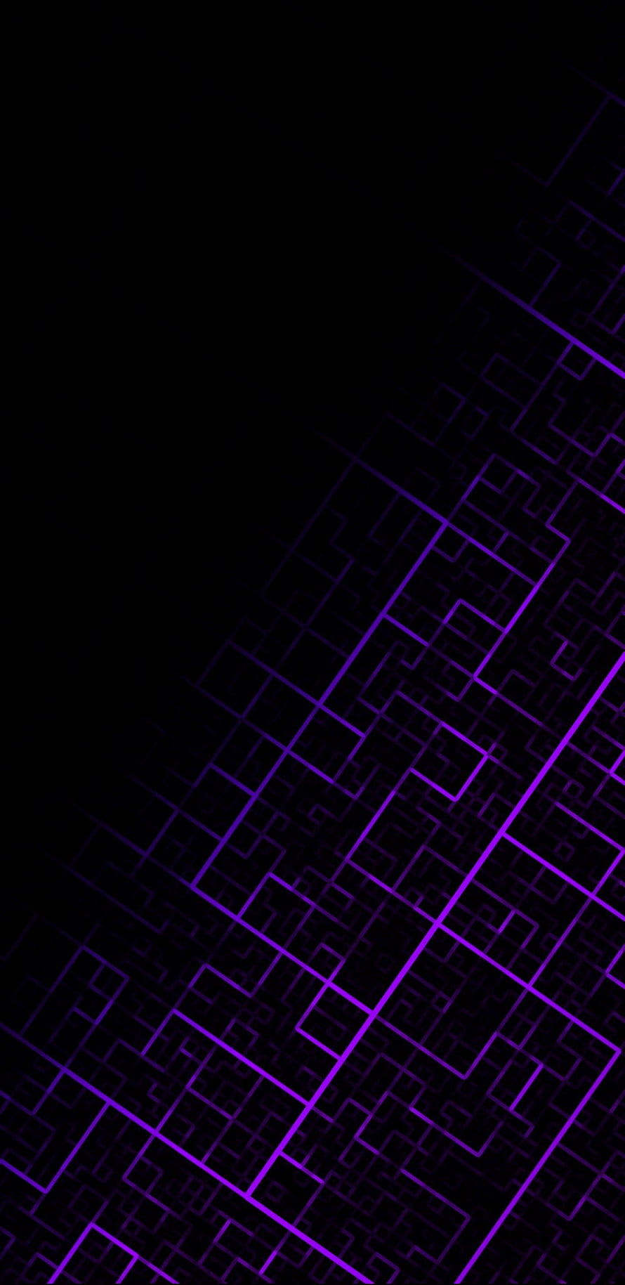 Violet Geometric Circuit Pattern on Black Background HD phone wallpaper