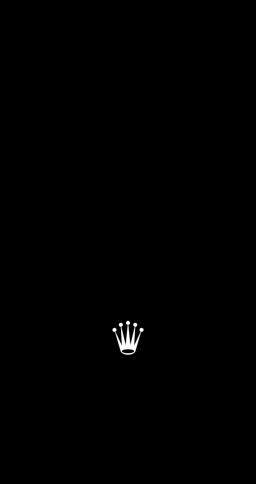 Minimalist White Crown Icon on Black Background for Phone and Watch Faces HD phone wallpaper