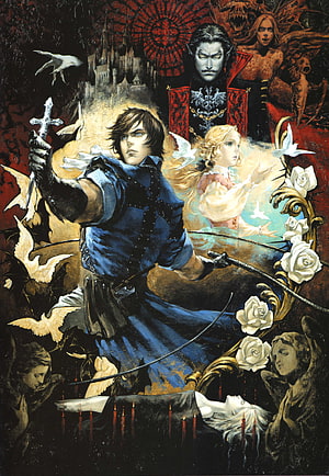 Castlevania Dracula X Chronicles Dark Fantasy Illustration with Vampire and Knight HD phone wallpaper