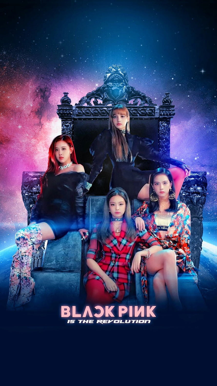 Blackpink Is The Revolution Cosmic Throne Concept Art HD phone wallpaper