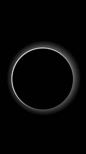 Minimalist Black Circle with Soft White Glow on Dark Background HD phone wallpaper
