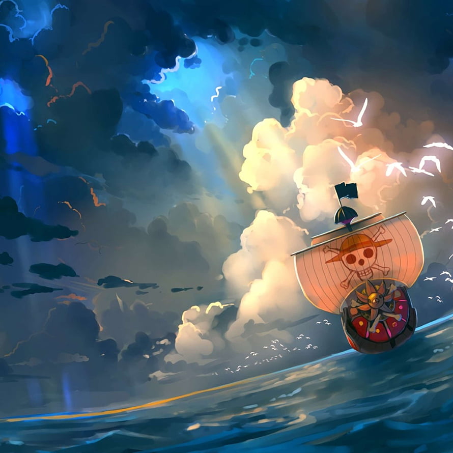 Stylized Pirate Ship Sailing Through Dramatic Stormy Seas HD phone wallpaper