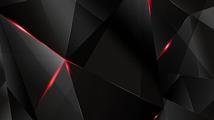 Dark Geometric Gaming Background with Red Neon Accents HD wallpaper