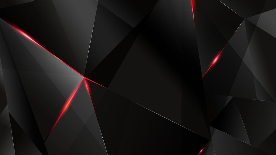Dark Geometric Gaming Background with Red Neon Accents HD wallpaper