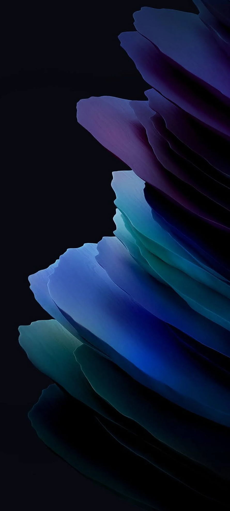 Samsung Galaxy S20 FE Abstract Dark Blue and Purple Layered Petal Wallpaper HD phone wallpaper