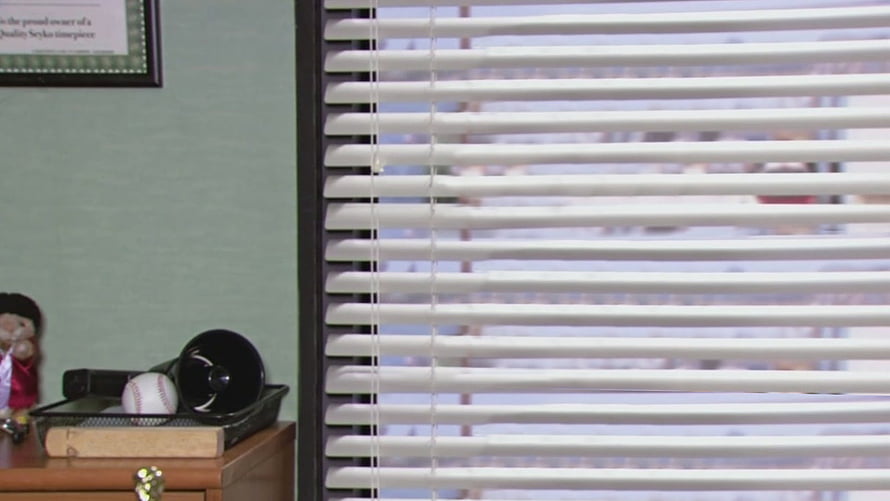 The Office Michael Scott Office Interior With Venetian Blinds And Desk Decor HD wallpaper