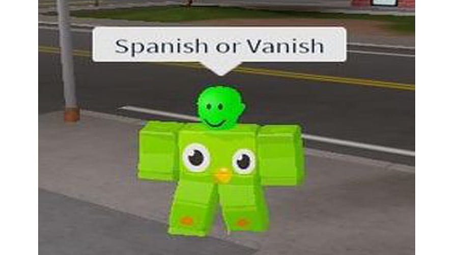 Green Roblox Noob Character Meme with Spanish or Vanish Speech Bubble HD wallpaper