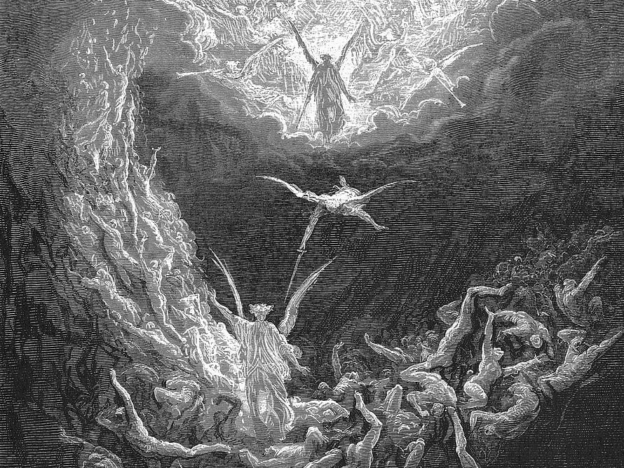 Gustave Doré Illustration of Fallen Angels in Paradise Lost HD wallpaper