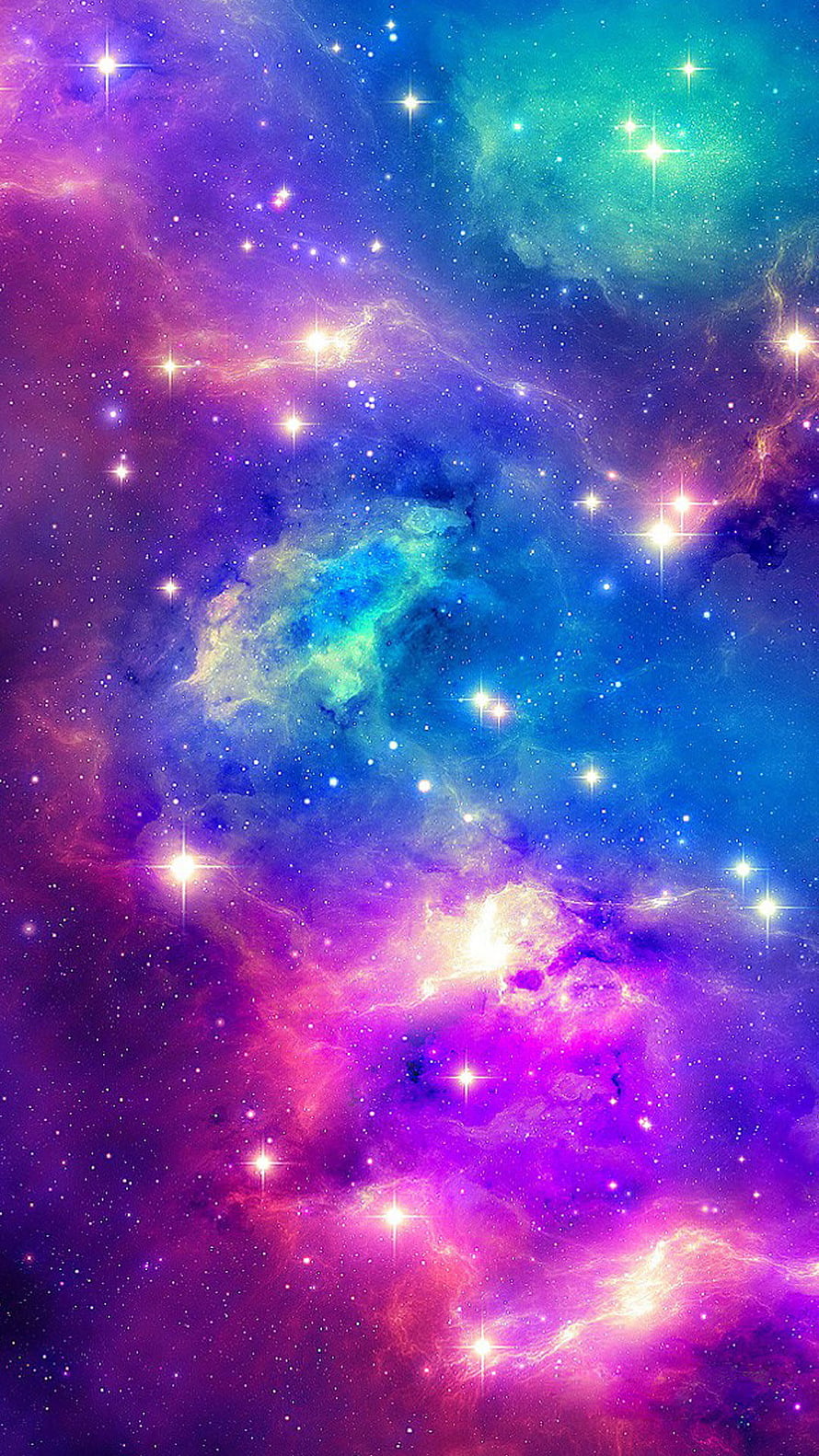 Vibrant Cosmic Nebula with Swirling Purple, Blue, and Pink Star Fields HD phone wallpaper