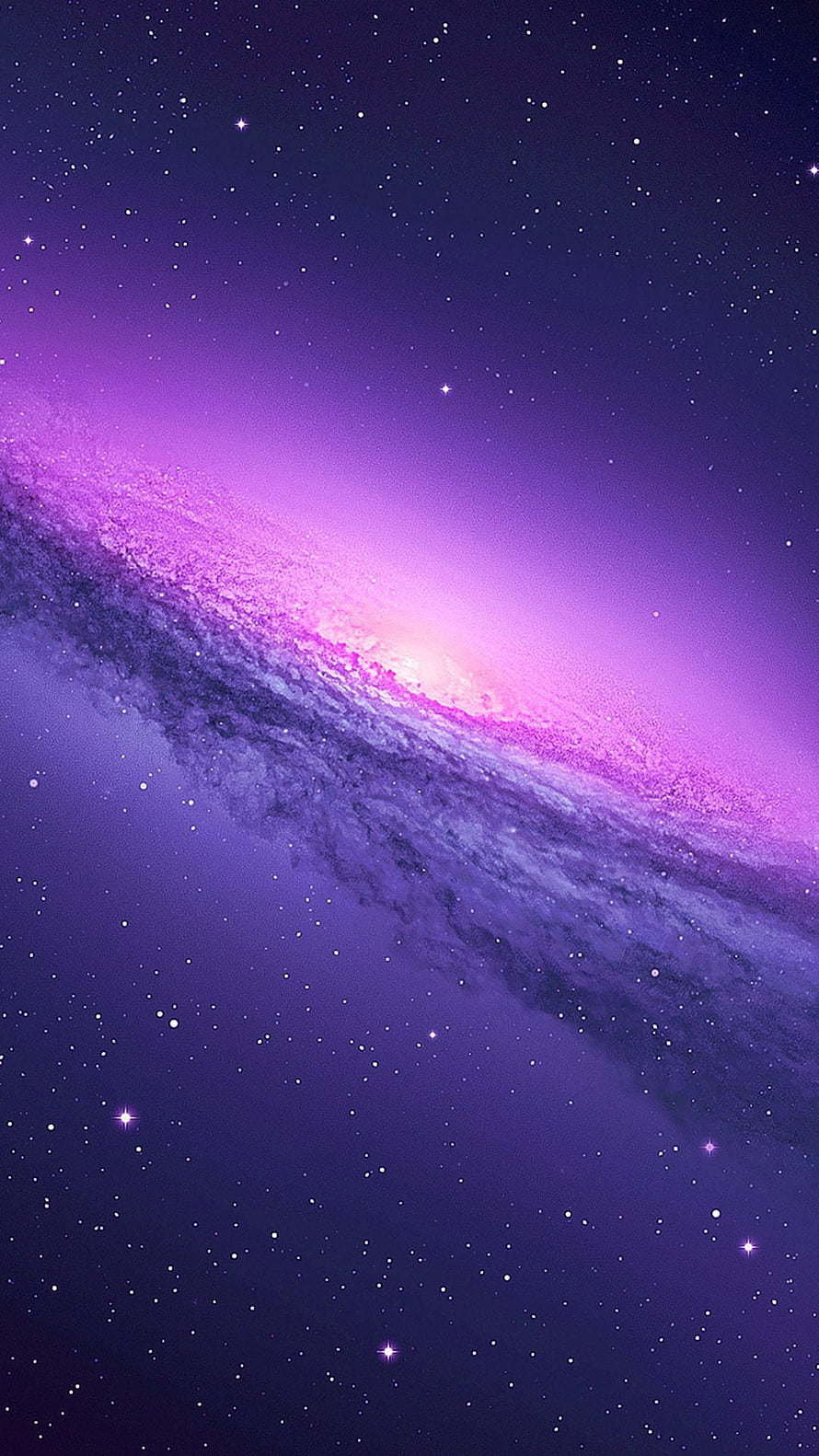 Vibrant Purple Galaxy Spiral with Starry Night Sky and Cosmic Nebula HD phone wallpaper
