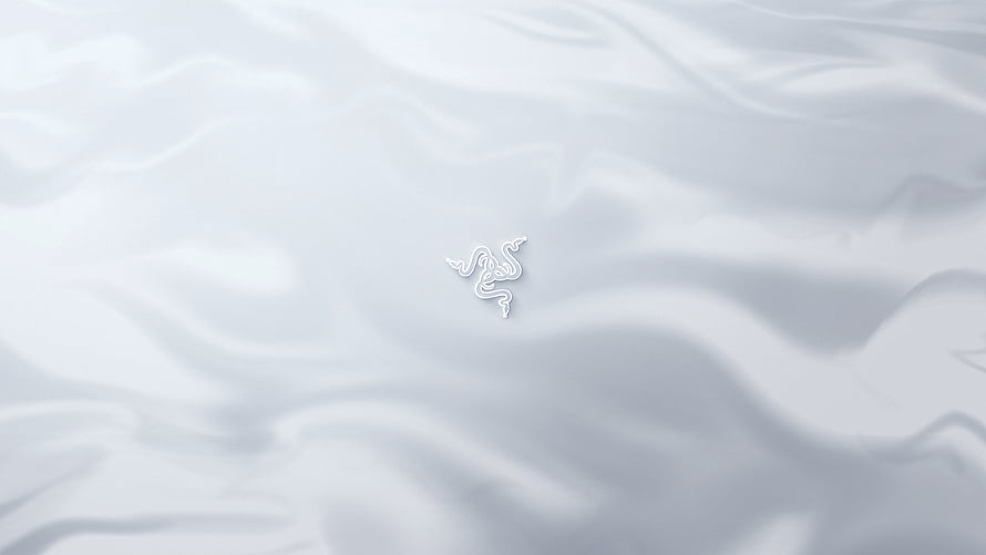 Minimalist Razer Logo on White Silk Fabric Background HD wallpaper