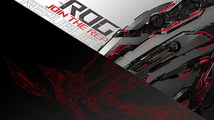ROG Republic of Gamers Futuristic Gaming Hardware Design with Red Accents HD wallpaper