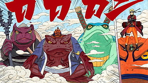Naruto Shippuden Toad Sages Gamakichi Gamabunta Gamahiro and Gamaken Manga Illustration HD wallpaper