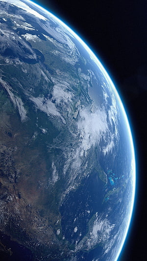 Earth From Space: North America and Caribbean View with Atmospheric Glow HD phone wallpaper
