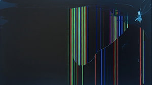 Abstract Digital Glitch Art with Vertical Color Stripes on Dark Background HD wallpaper