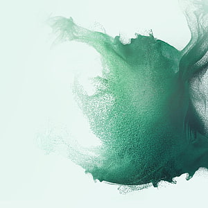 Emerald Green Ink Diffusion Abstract Art on White Background HD phone wallpaper