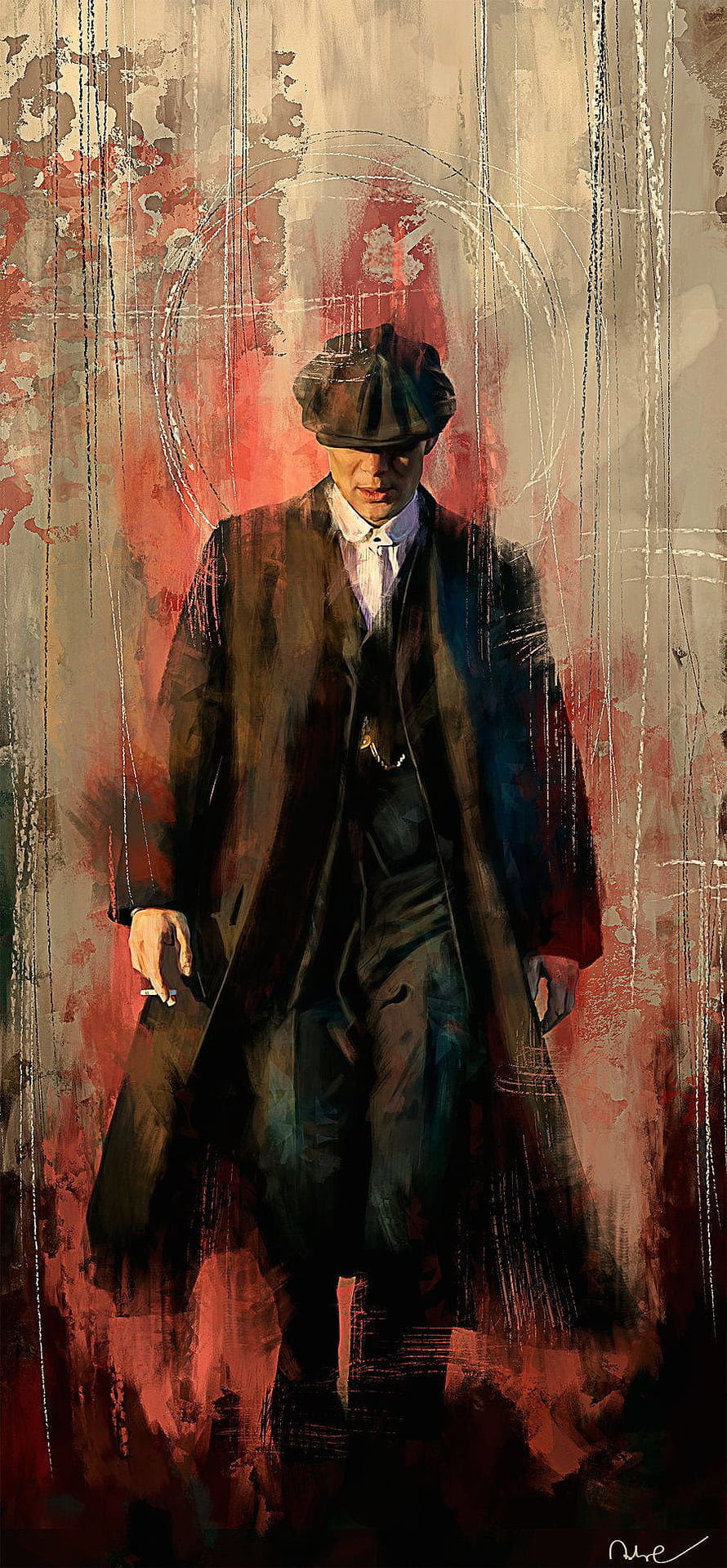 Tommy Shelby Peaky Blinders Digital Portrait Illustration HD phone wallpaper