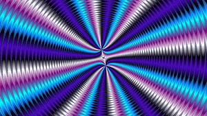 Hypnotic Radial Spiral Pattern in Cyan, Purple, and White Abstract Digital Art HD wallpaper