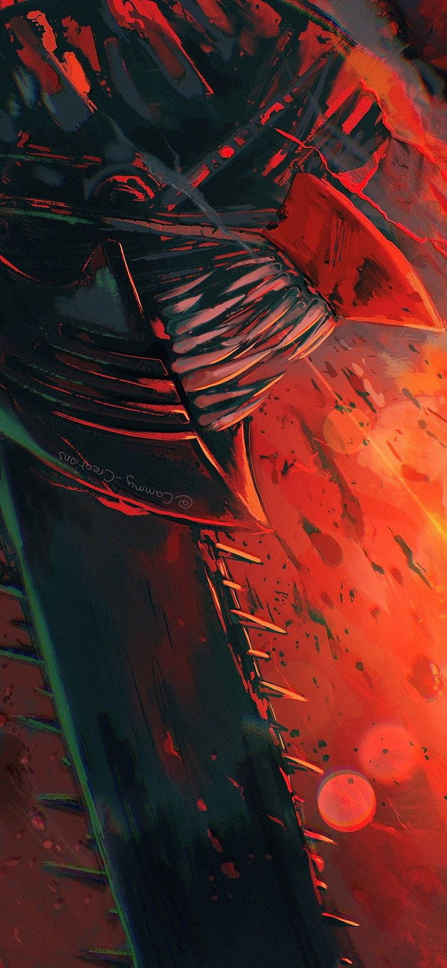 Chainsaw Man Denji Digital Art with Fiery Red and Black Brushstrokes HD phone wallpaper