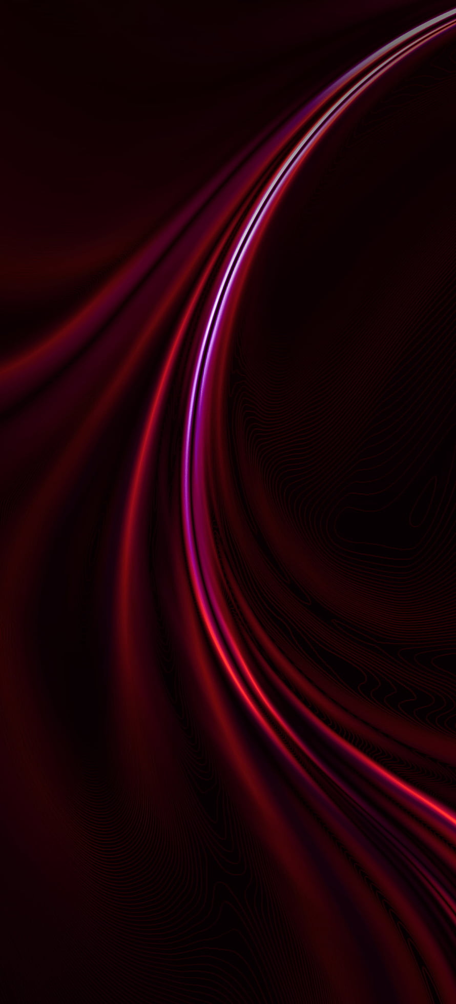 Dark Crimson Abstract Flowing Light Streaks on Black Background HD phone wallpaper