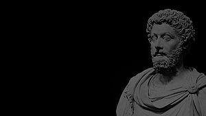 Marcus Aurelius Roman Emperor Bust Sculpture on Black Background HD wallpaper