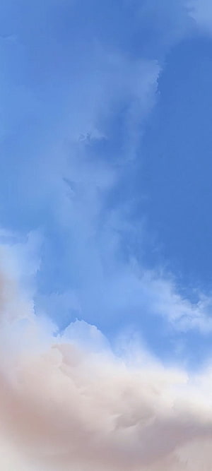Serene Blue Sky With Soft White Clouds And Gentle Pink Haze HD phone wallpaper