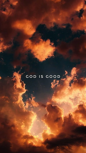Dramatic Sunset Clouds with Inspirational Christian Quote Text Overlay HD phone wallpaper
