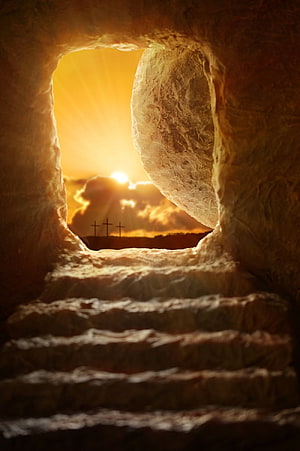 Sunlight Streaming Through the Empty Tomb of Jesus at Calvary HD phone wallpaper
