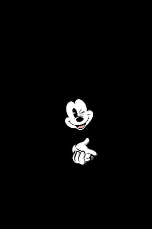 Mickey Mouse Winking Face and Pointing Hand on Black Background HD phone wallpaper