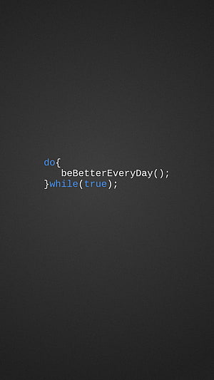 Minimalist Coding Quote on Dark Background with Be Better Every Day Loop HD phone wallpaper