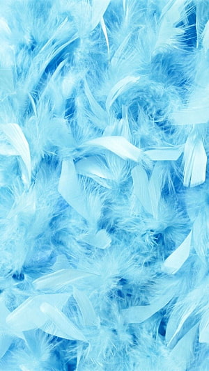 Soft Pastel Blue Feather Texture with Fluffy Faux Fur Background HD phone wallpaper