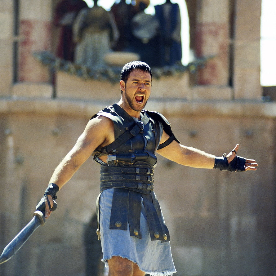 Gladiator Film Still of a Roman Warrior in Arena Combat HD phone wallpaper
