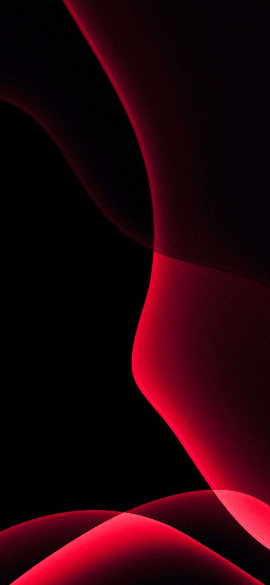 Dark Red Abstract Flowing Waves on Black Background Minimalist Digital Art HD phone wallpaper