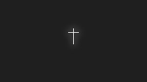 Minimalist White Christian Cross on Dark Background for Religious Desktop HD wallpaper