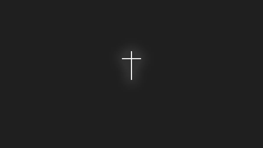 Minimalist White Christian Cross on Dark Background for Religious Desktop HD wallpaper