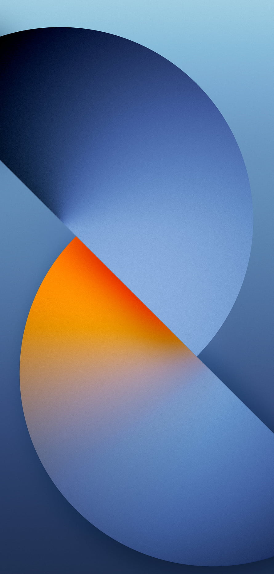 Abstract Geometric Gradient Wallpaper with Blue and Orange Circular Shapes HD phone wallpaper