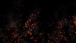 Glowing Ember Particles and Smoke Drifting Through a Dark Void HD wallpaper
