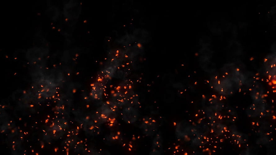 Glowing Ember Particles and Smoke Drifting Through a Dark Void HD wallpaper