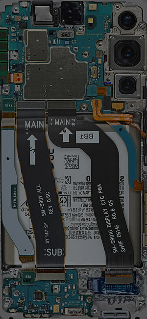 Samsung Galaxy S22 Ultra Internal Hardware Teardown Showing Motherboard and Camera Module HD phone wallpaper