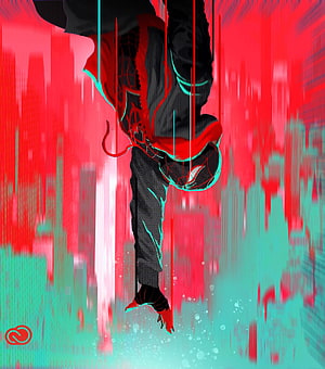 Miles Morales Spider-Man: Into the Spider-Verse Glitch Art Poster HD phone wallpaper