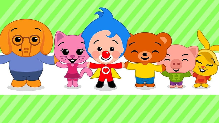 Plim Plim Cartoon Characters Group Illustration with Colorful Animal Friends HD wallpaper