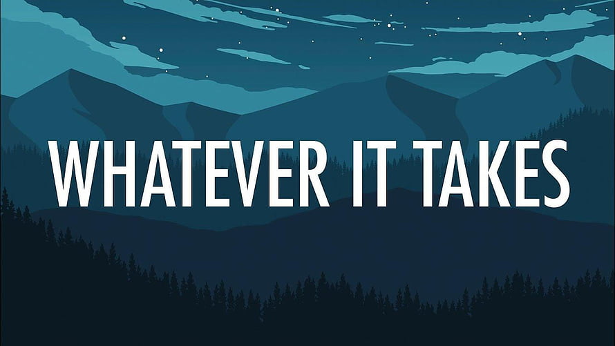 Imagine Dragons Whatever It Takes Nighttime Mountain Landscape Illustration HD wallpaper