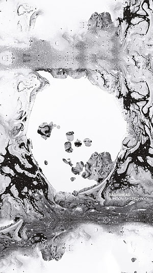 Radiohead A Moon Shaped Pool Album Artwork Abstract Black and White Fluid Ink Design HD phone wallpaper