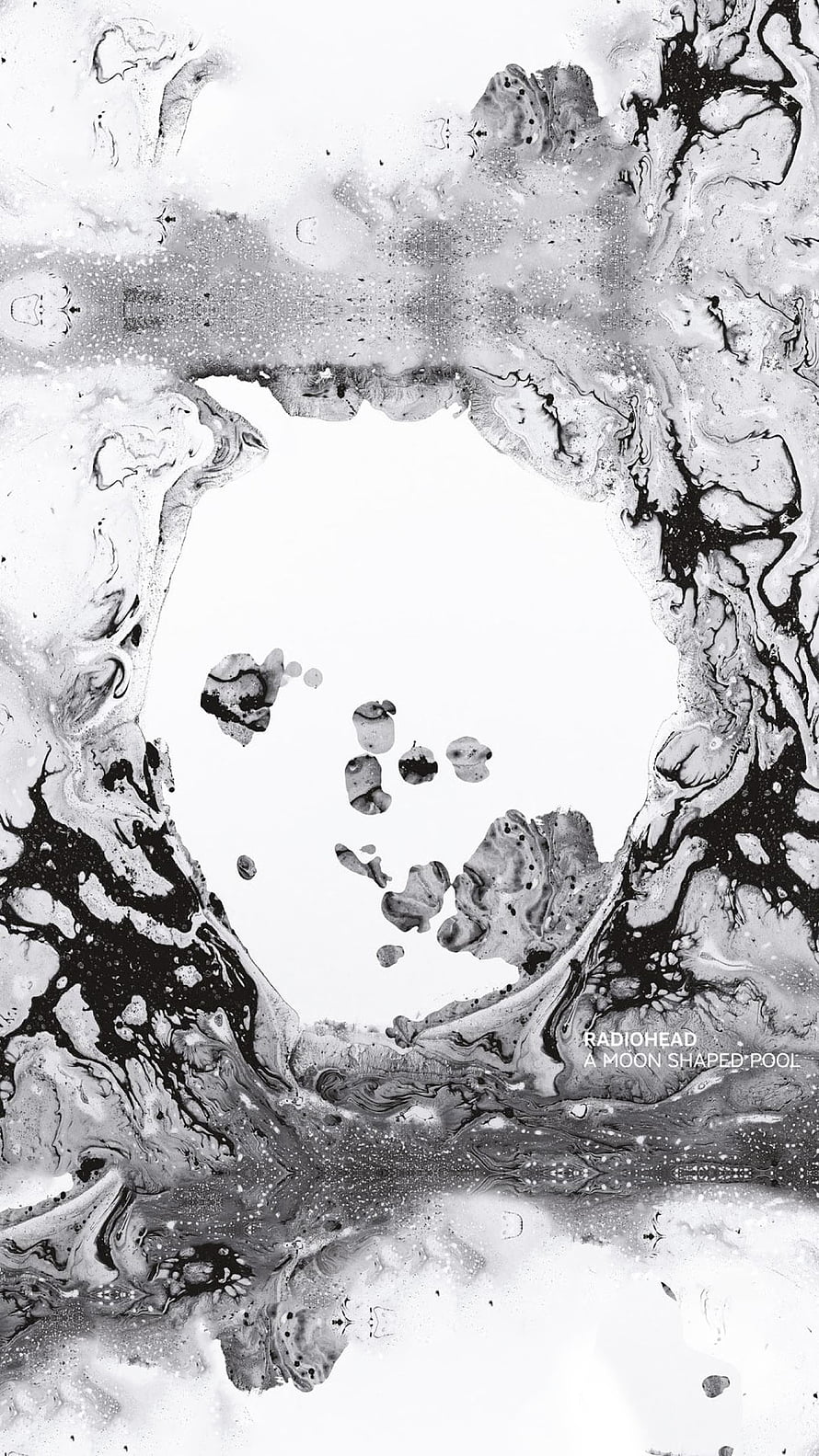 Radiohead A Moon Shaped Pool Album Artwork Abstract Black and White Fluid Ink Design HD phone wallpaper