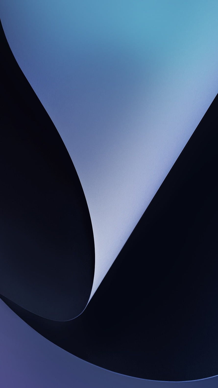 Minimalist Abstract Blue Gradient Wallpaper with Smooth Curved Dark Shapes HD phone wallpaper