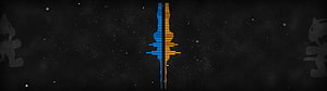 Portal Dual Screen Sound Wave Visualizer on Dark Starry Background HD wallpaper