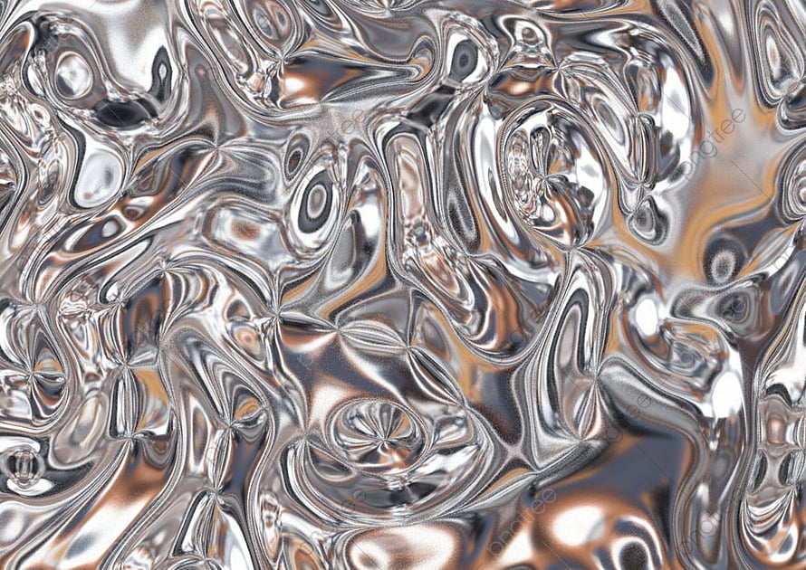 Liquid Chrome Abstract Texture with Flowing Metallic Waves and Reflective Silver Surfaces HD wallpaper
